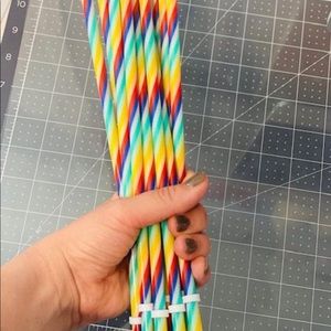 Reusable rainbow straws 10 pack